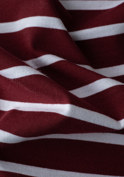 Rust Burgundy Stripe Cotton T-Shirt