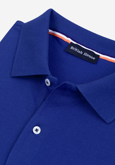 Deep Blue Cotton Polo Shirt