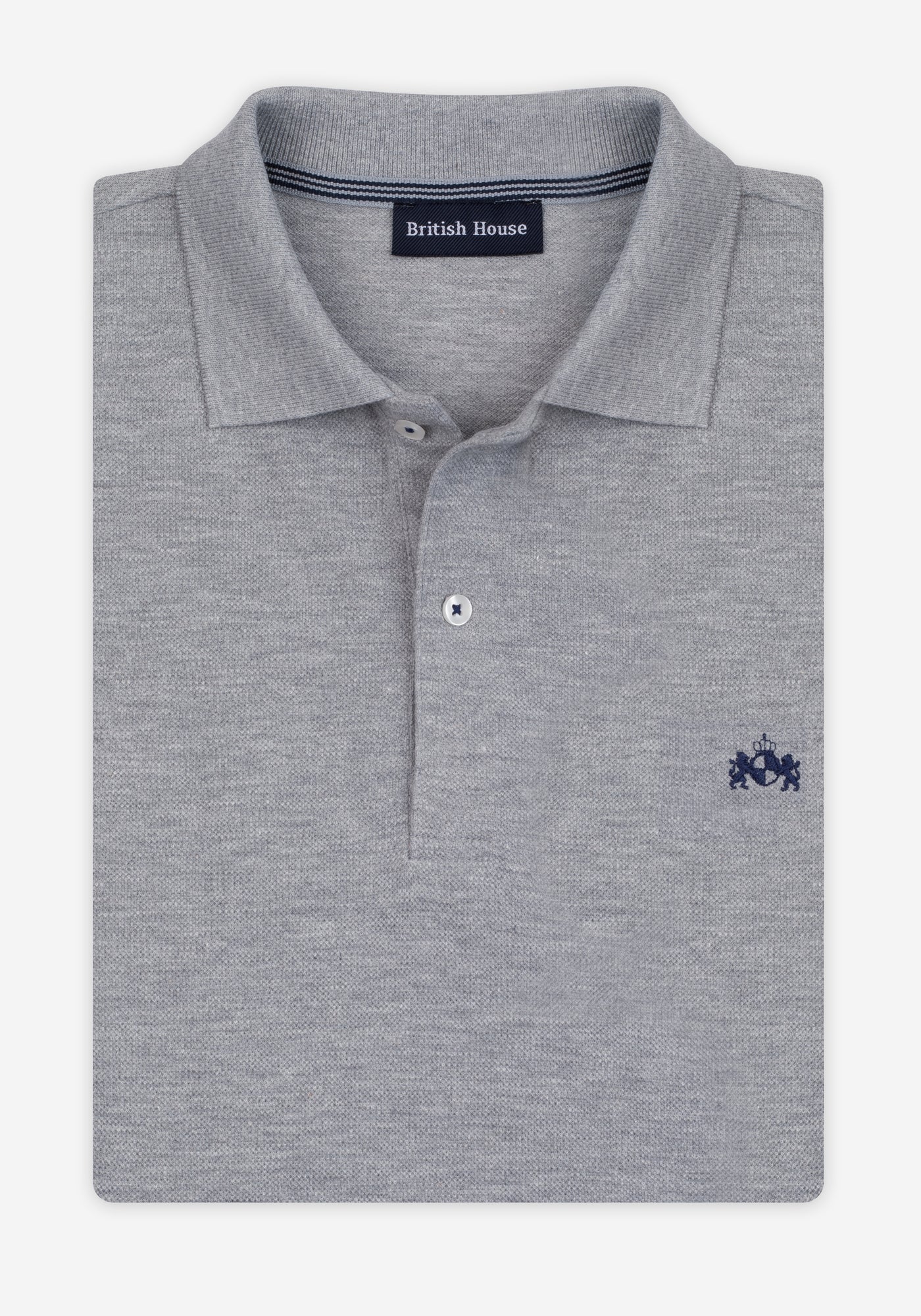 Concrete Grey Cotton Polo Shirt