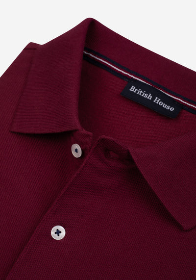 Crimson Burgundy Cotton Polo Shirt