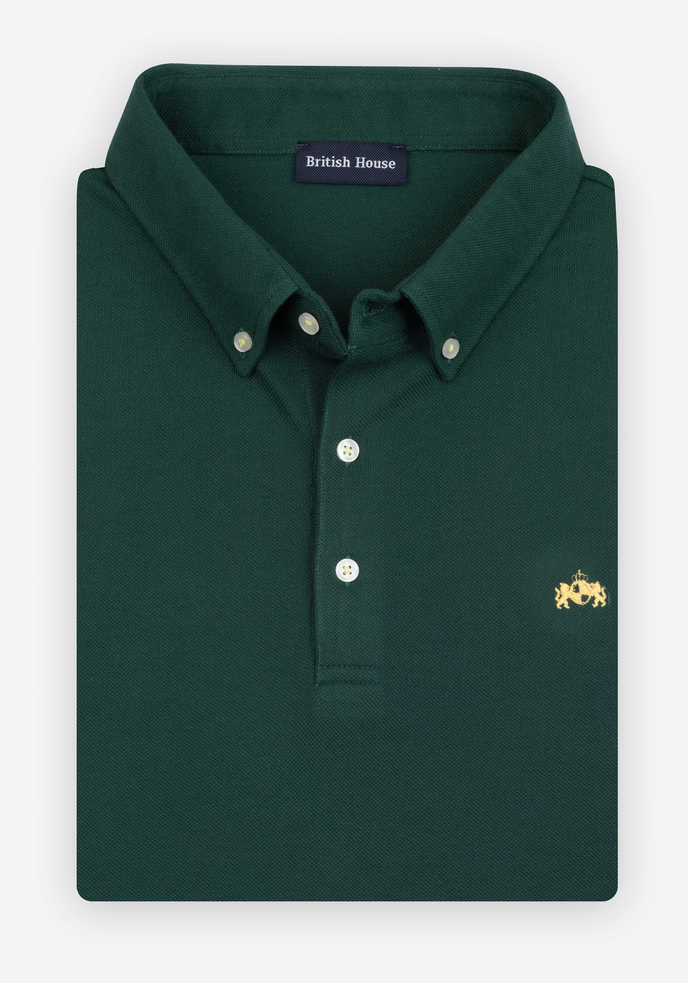 Dark Leaf Green Cotton Polo Shirt