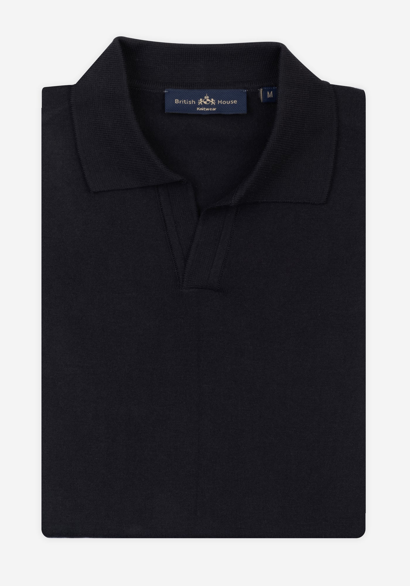 Carbon Black Knitted Polo Shirt