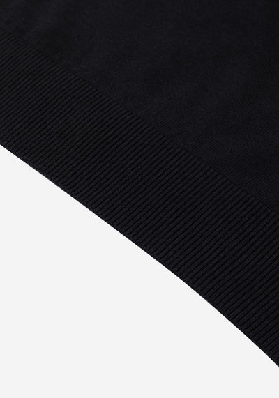 Carbon Black Knitted Polo Shirt
