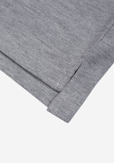 Ash Grey Cotton Polo Shirt