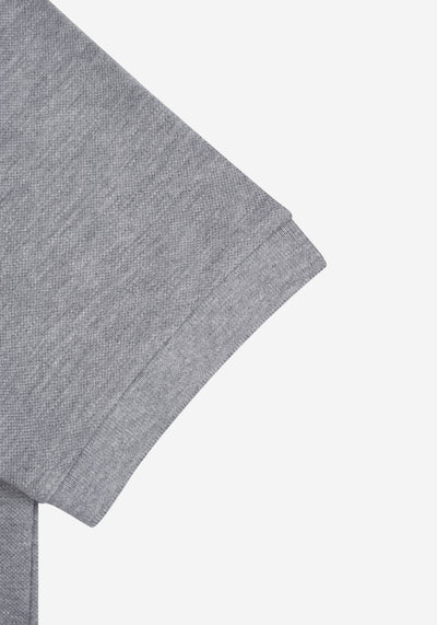 Ash Grey Cotton Polo Shirt