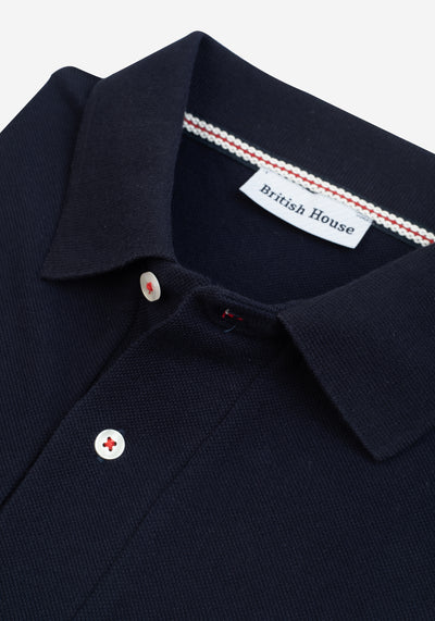 Deep Navy Cotton Polo Shirt