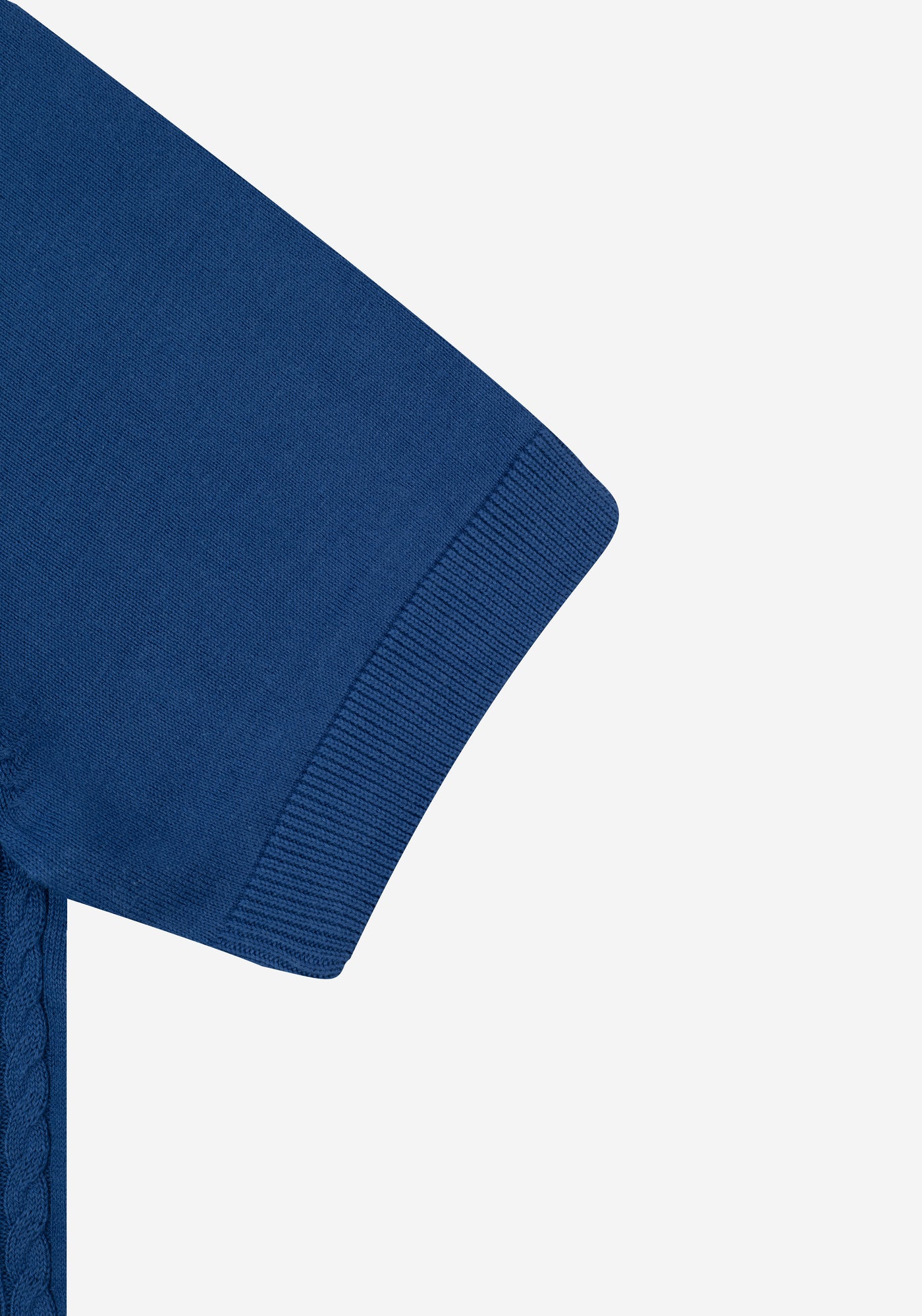 Lush Blue Braided Knitted Polo Shirt