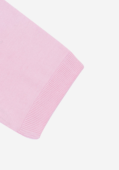 Soft Rose Braided Knitted Polo Shirt
