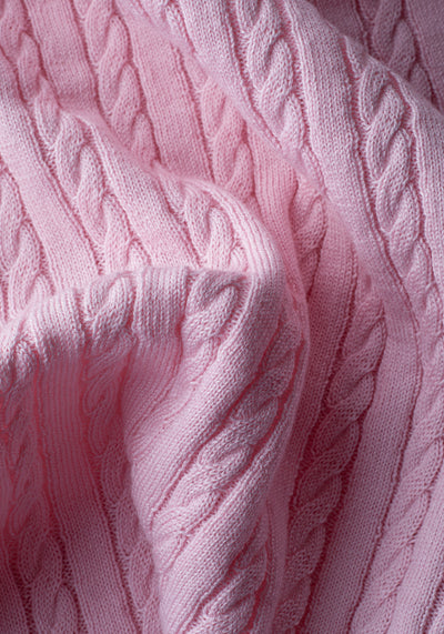 Soft Rose Braided Knitted Polo Shirt