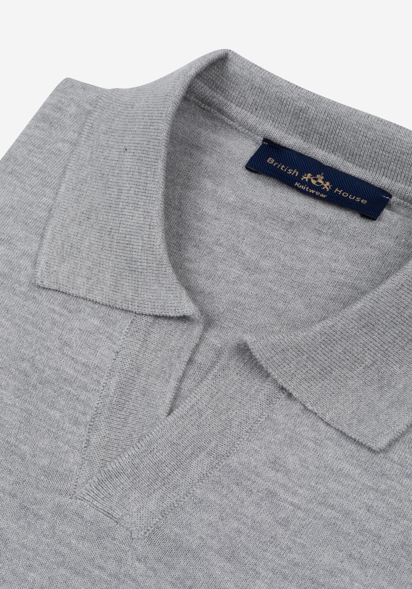 Fog Grey Knitted Polo Shirt