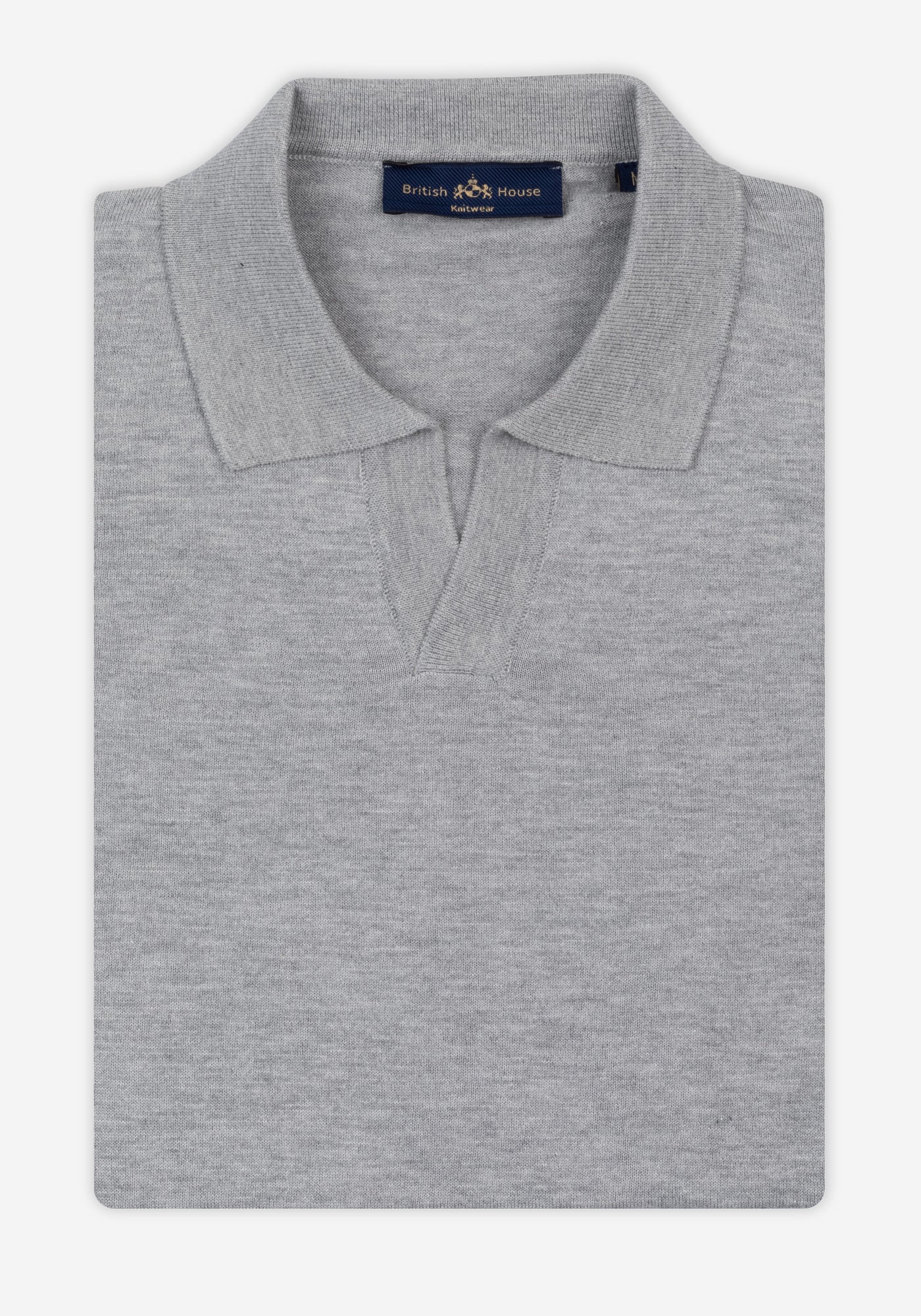 Fog Grey Knitted Polo Shirt