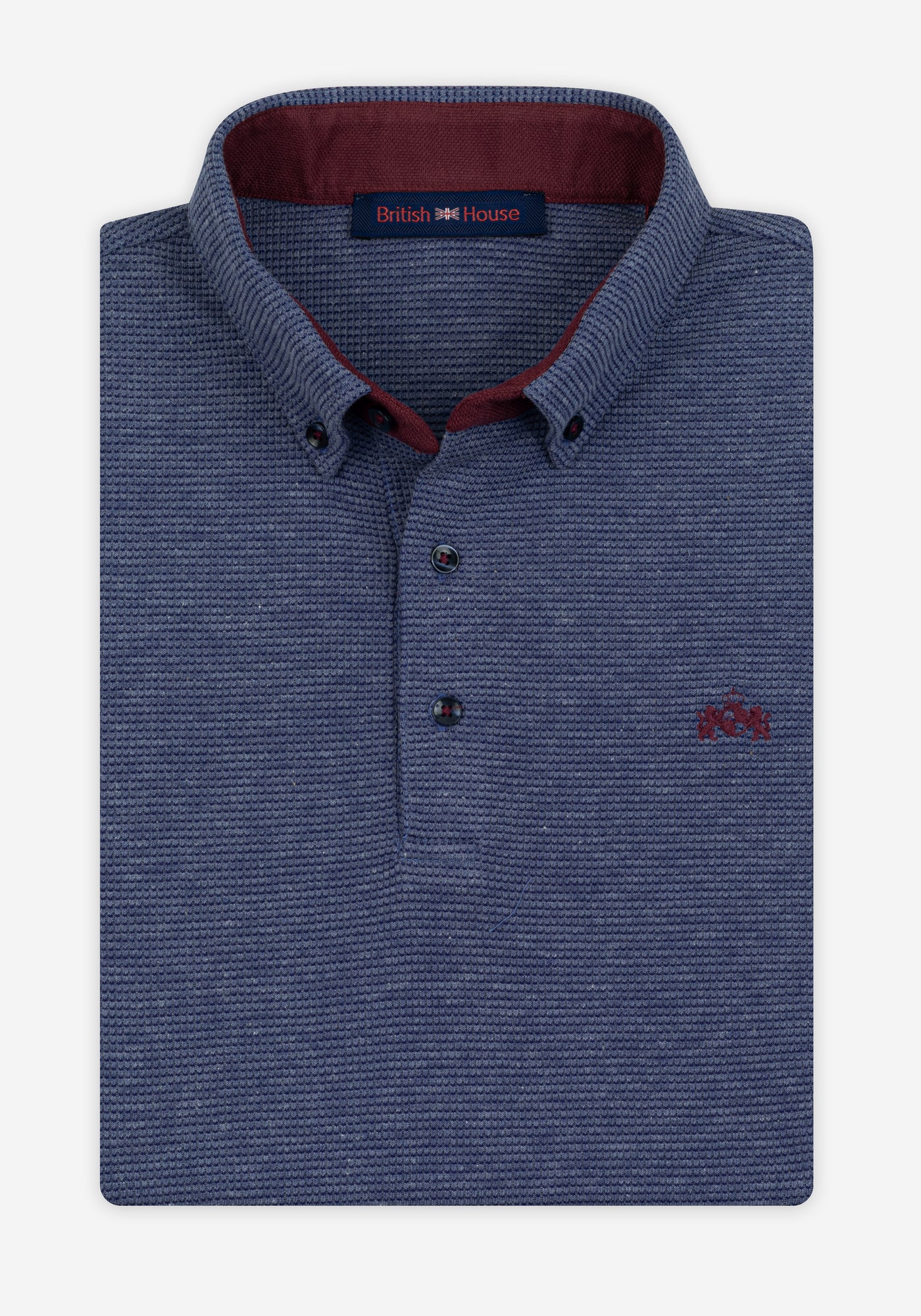 Twilight Blue Waffle Polo Shirt