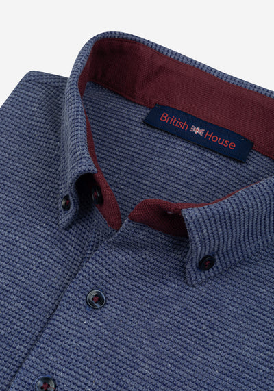 Twilight Blue Waffle Polo Shirt