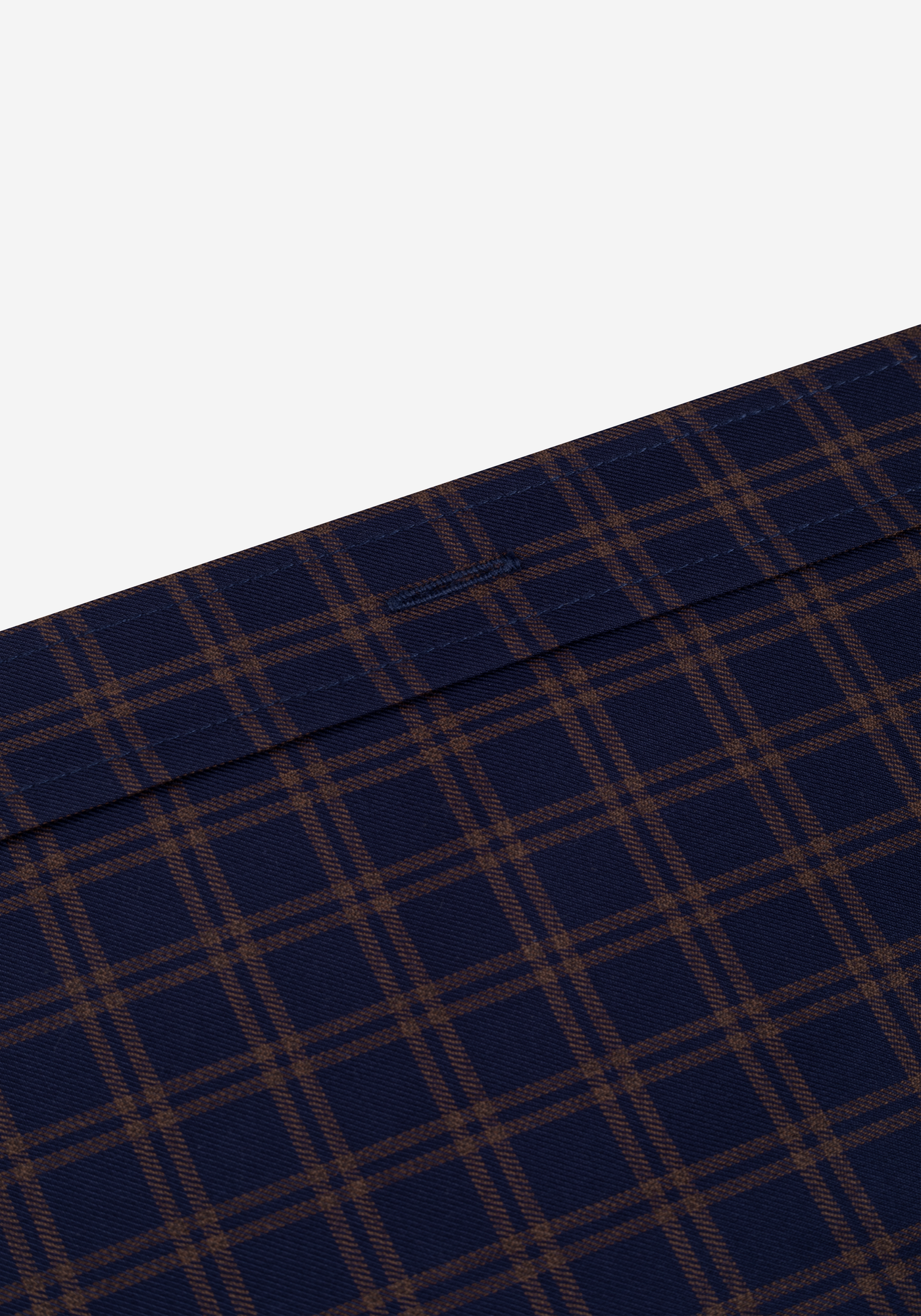 Burnt Navy Brown Checked Twill Shirt