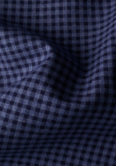 Claret Navy Checked Flannel Twill Shirt