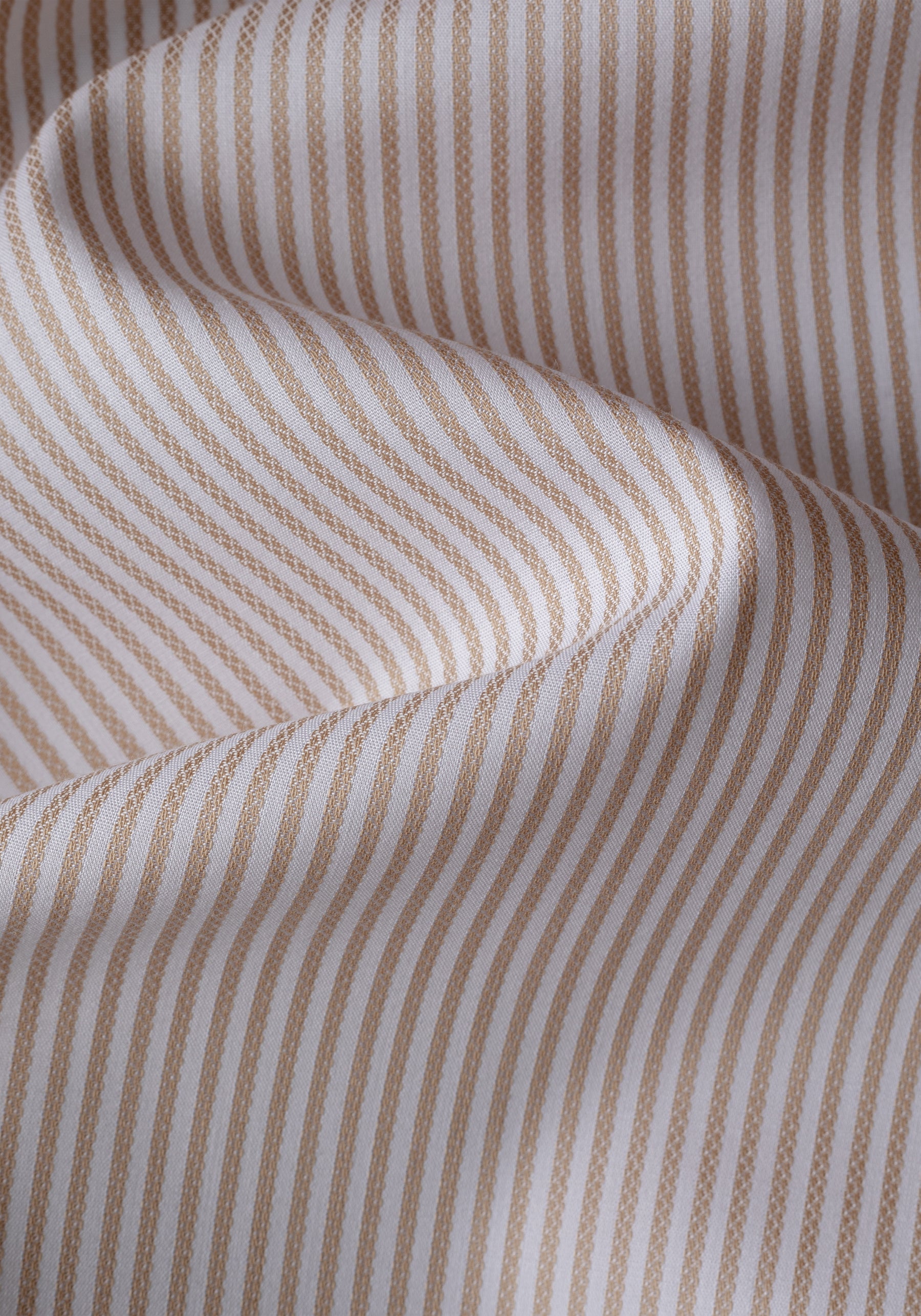 Almond Beige Stripe Basket Weave Shirt