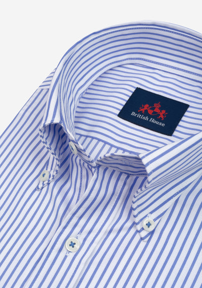 Veil Blue Stripe Oxford Shirt