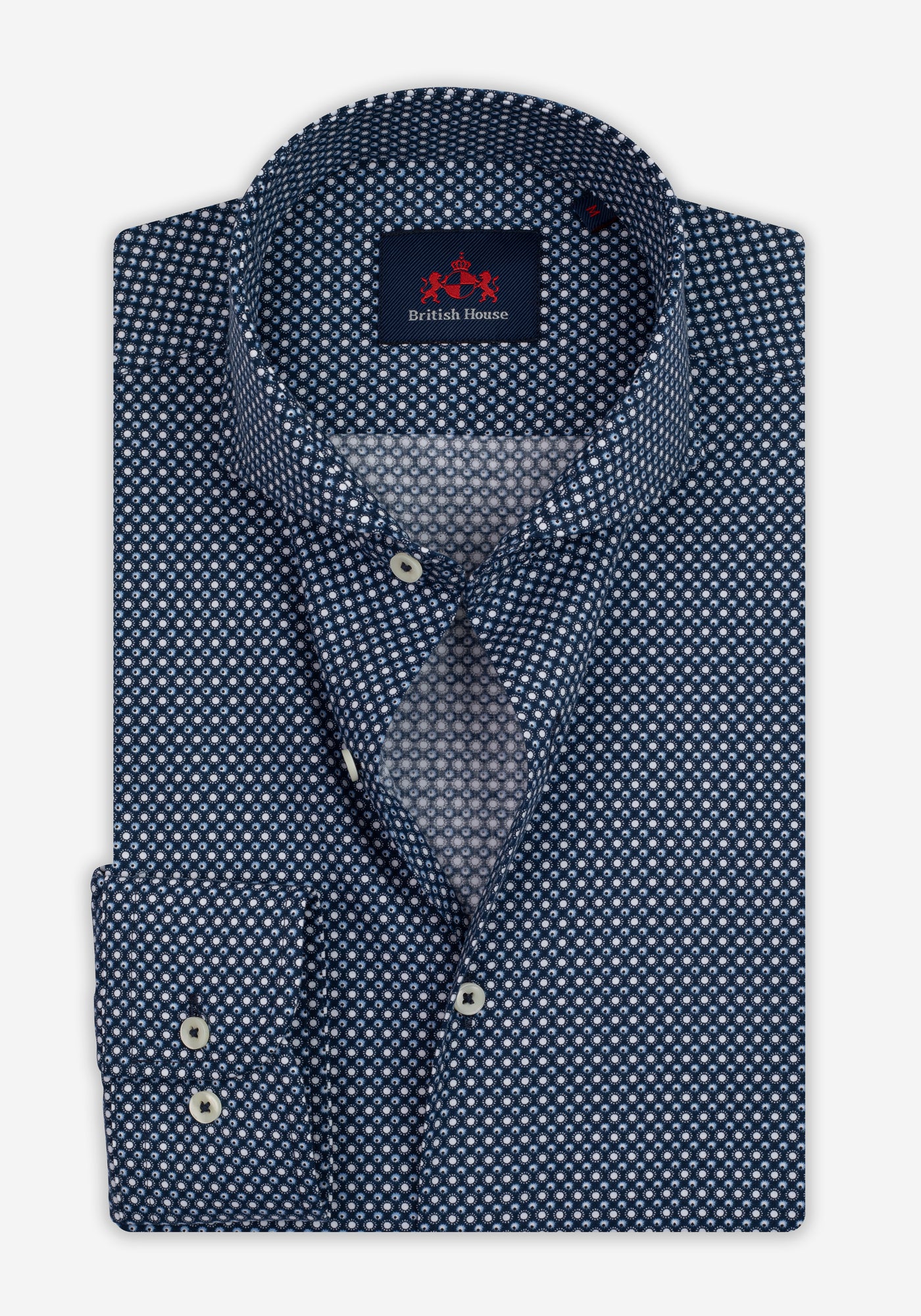 Dusk Navy Printed Poplin Shirt