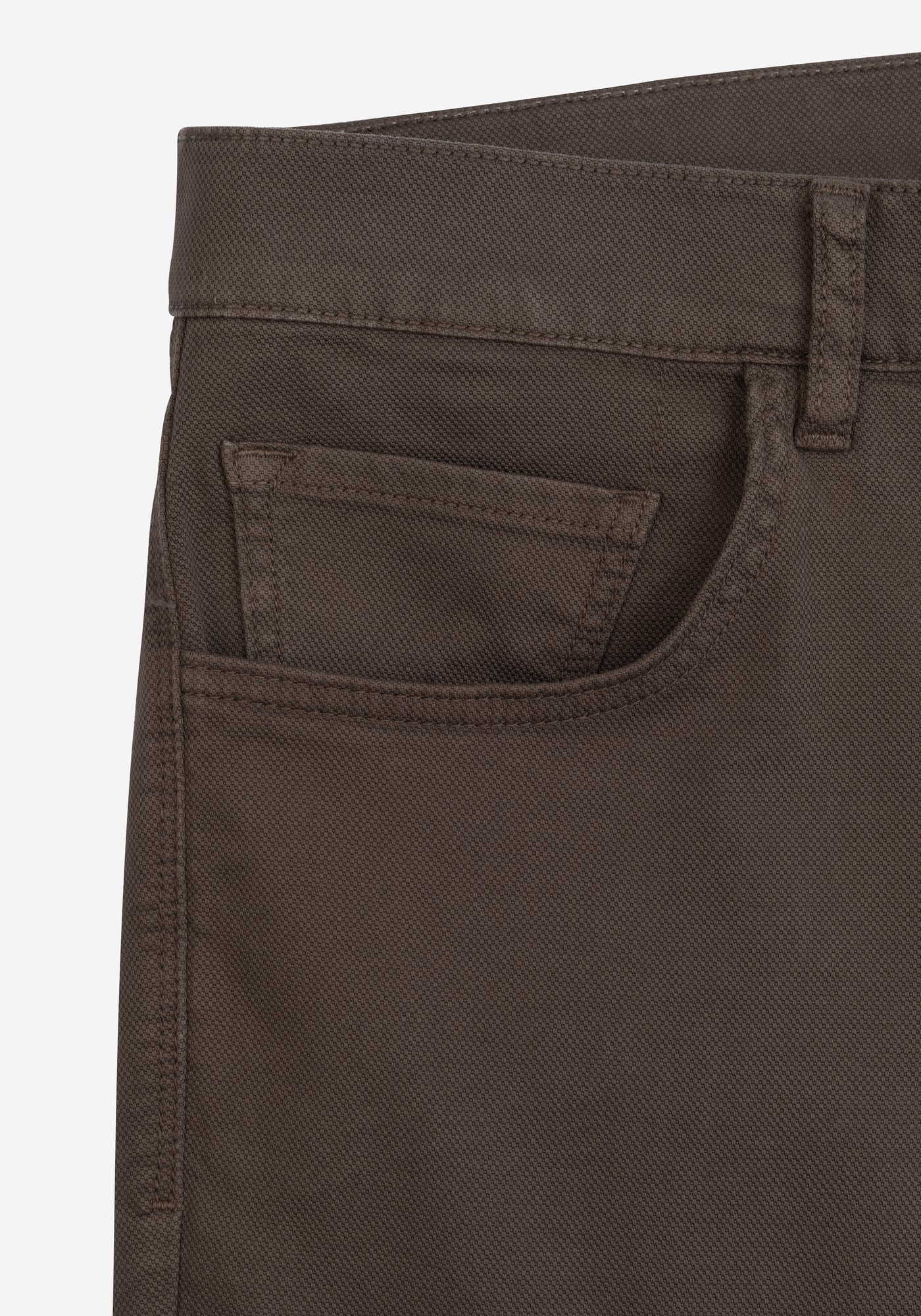 Earth Brown Piqué Gabardine