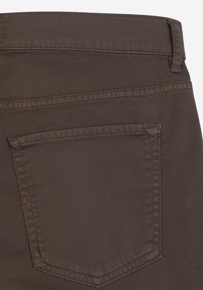Earth Brown Piqué Gabardine