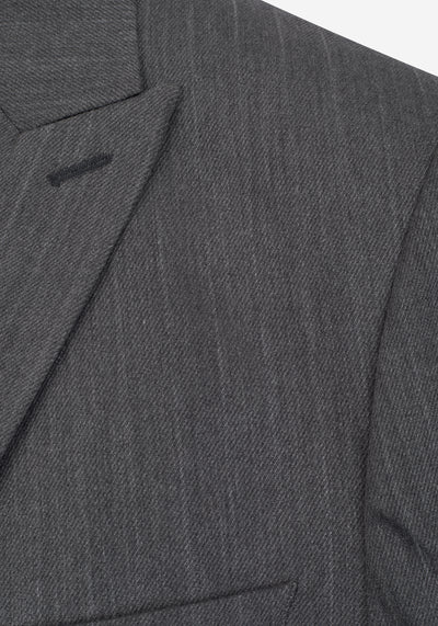 Contemporary Fit Solid Grey Double-Breasted Blazer