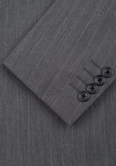 Contemporary Fit Solid Grey Double-Breasted Blazer