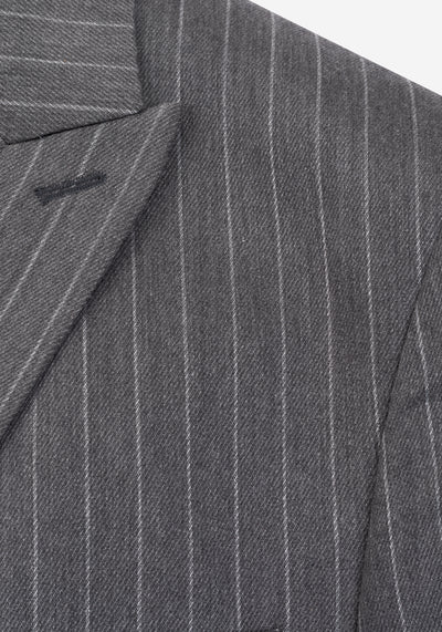 Smoke Grey Double-Breasted Poly Suit