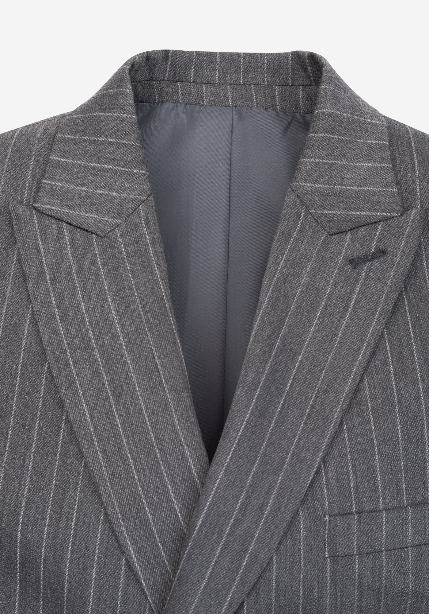 Smoke Grey Double-Breasted Poly Suit
