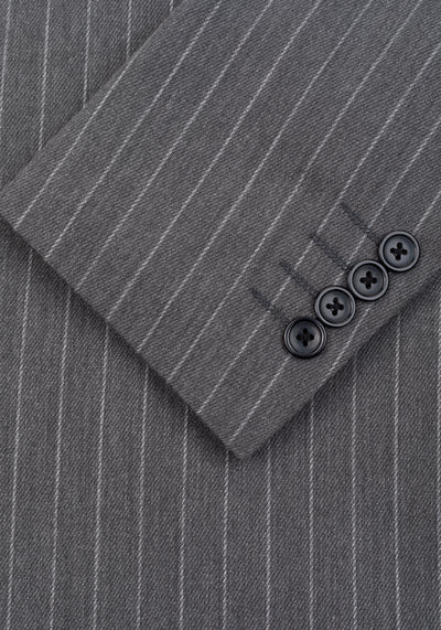 Smoke Grey Double-Breasted Poly Suit