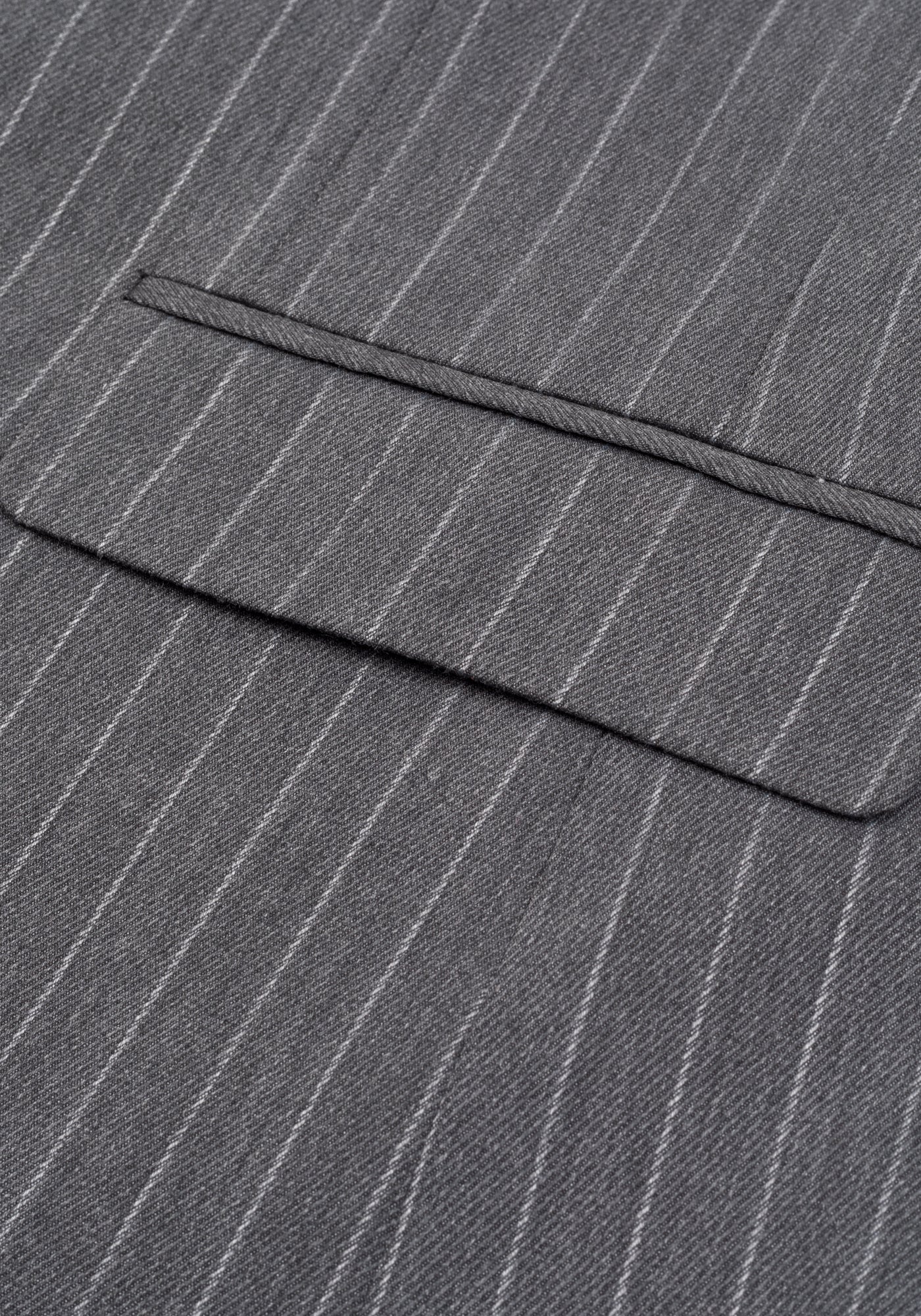 Smoke Grey Double-Breasted Poly Suit