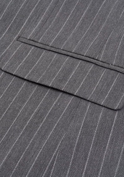 Smoke Grey Double-Breasted Poly Suit