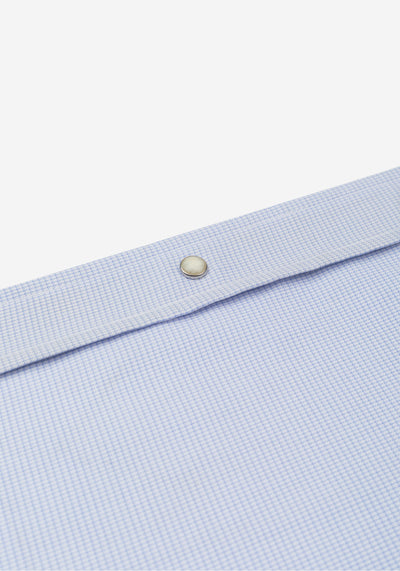 Powder Blue Checked Houndstooth Shirt