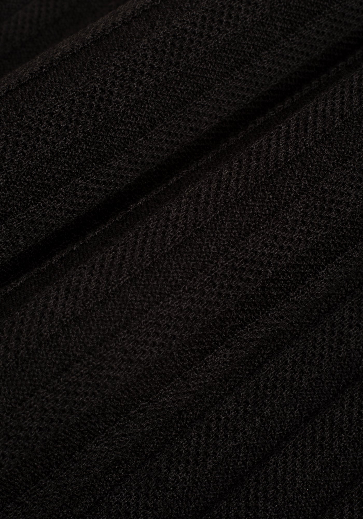 Coal Black Stripe Knitted Polo Shirt