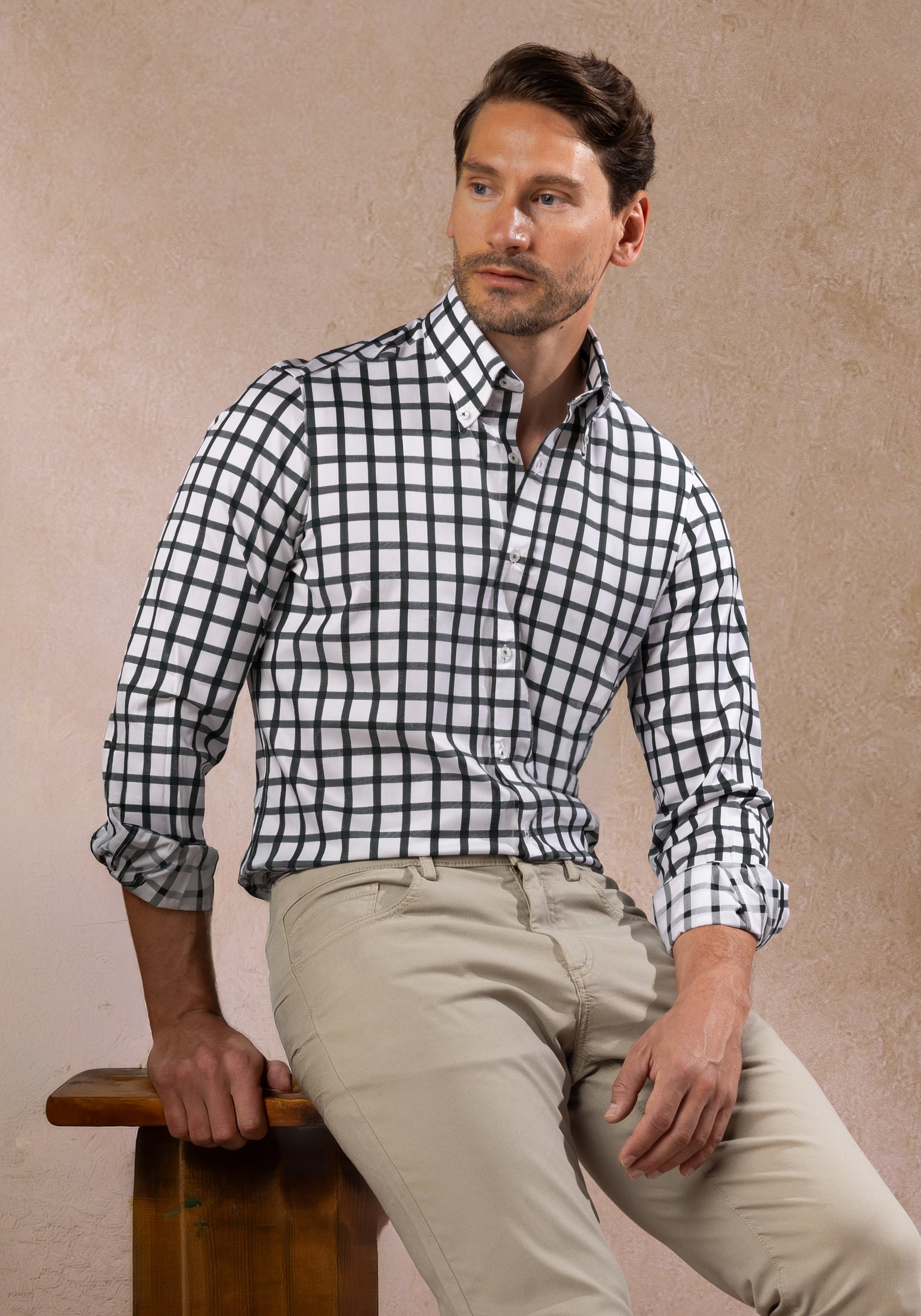 Slate Black Checked Signature Twill Shirt