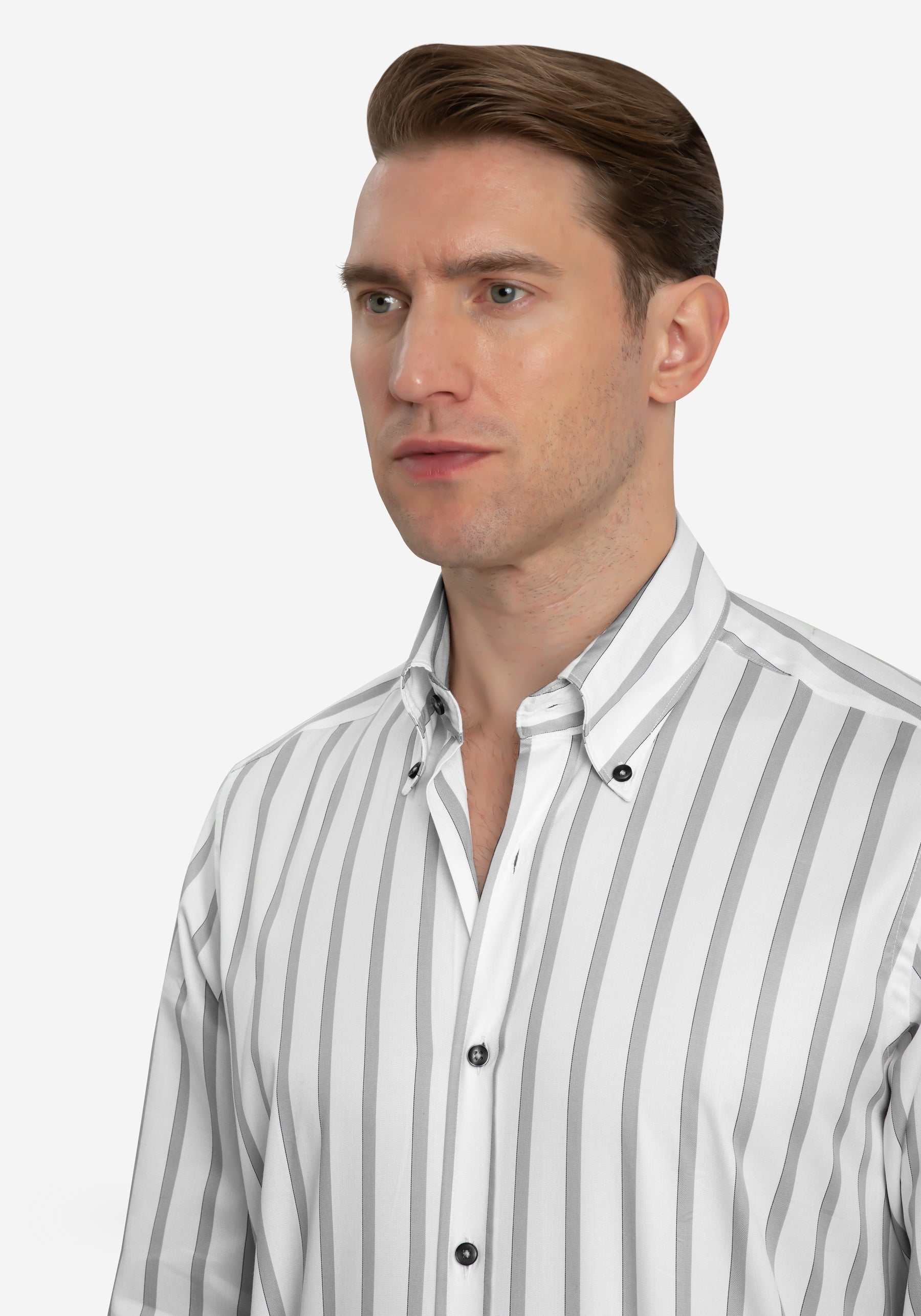 Lunar Grey Stripe Signature Twill Shirt