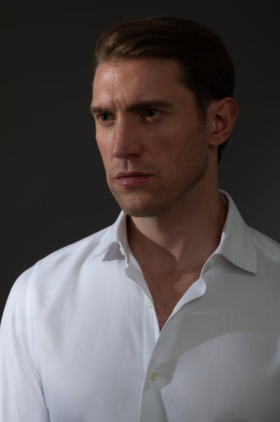 Giza 87 Cotton Opal White Stripe Signature Twill Shirt