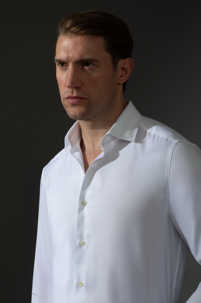 Giza 87 Cotton Opal White Stripe Signature Twill Shirt