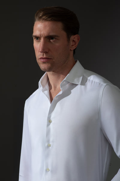 Giza 87 Cotton Opal White Stripe Signature Twill Shirt