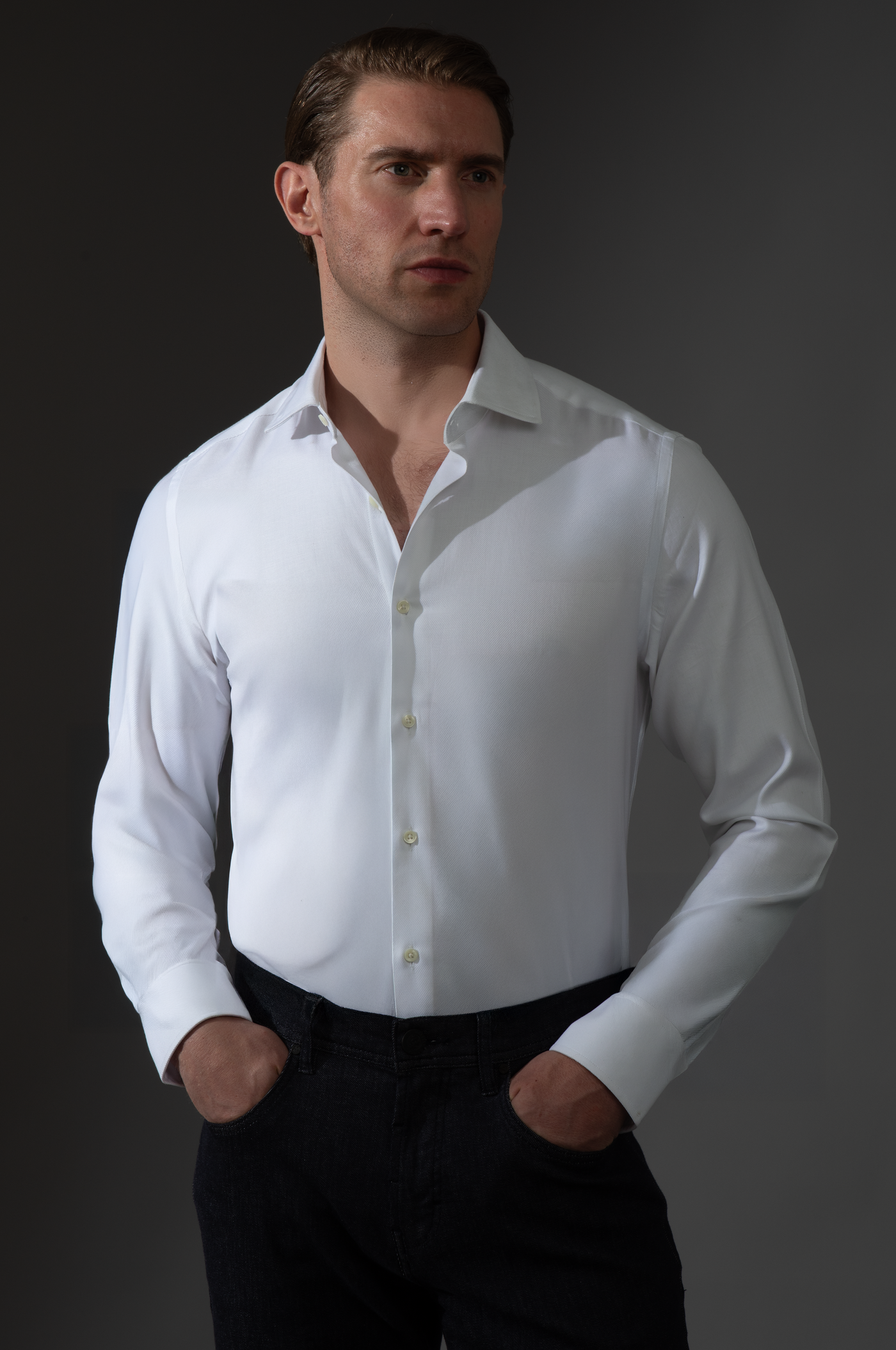 Giza 87 Cotton Opal White Stripe Signature Twill Shirt