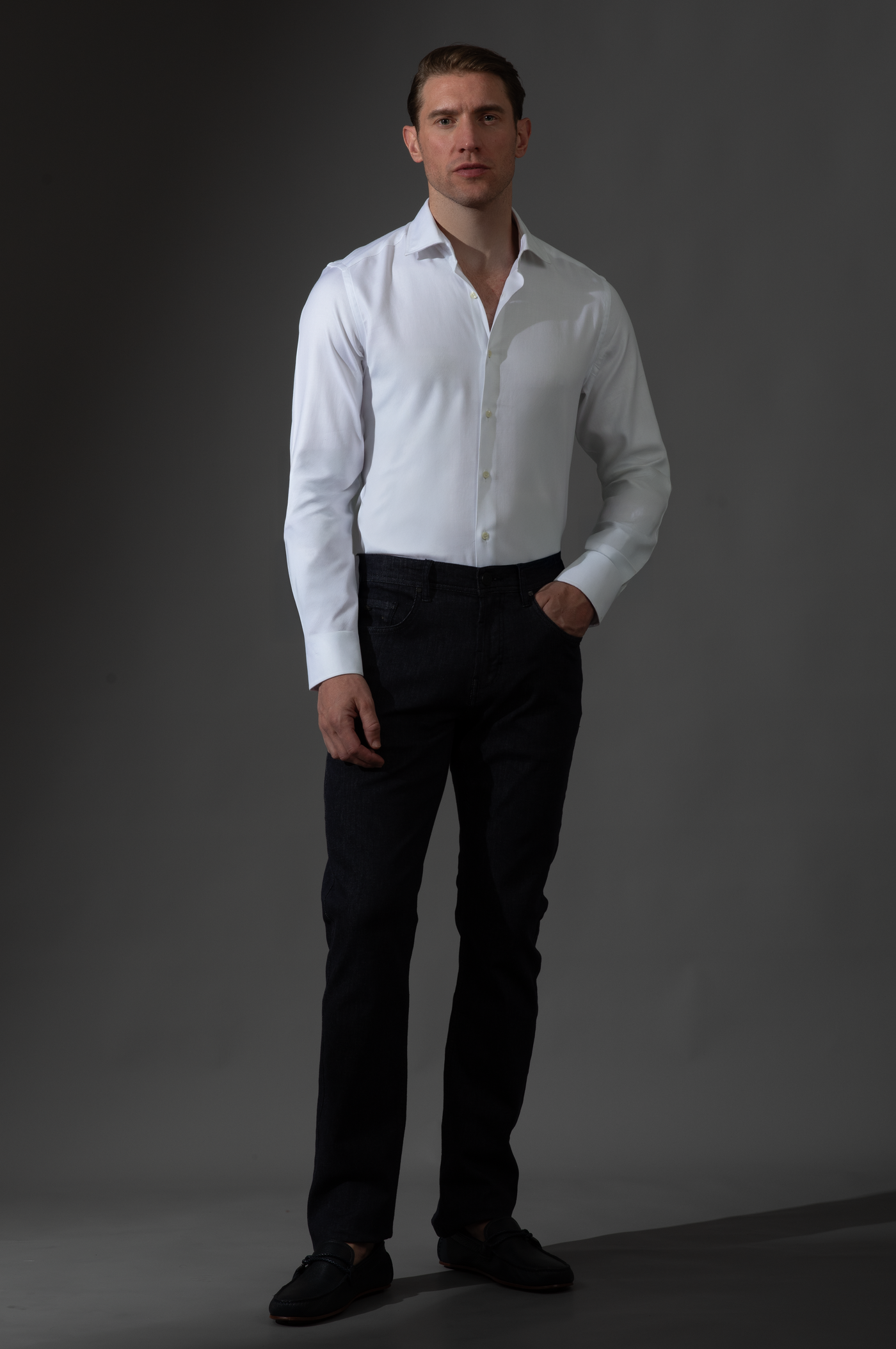 Giza 87 Cotton Opal White Stripe Signature Twill Shirt