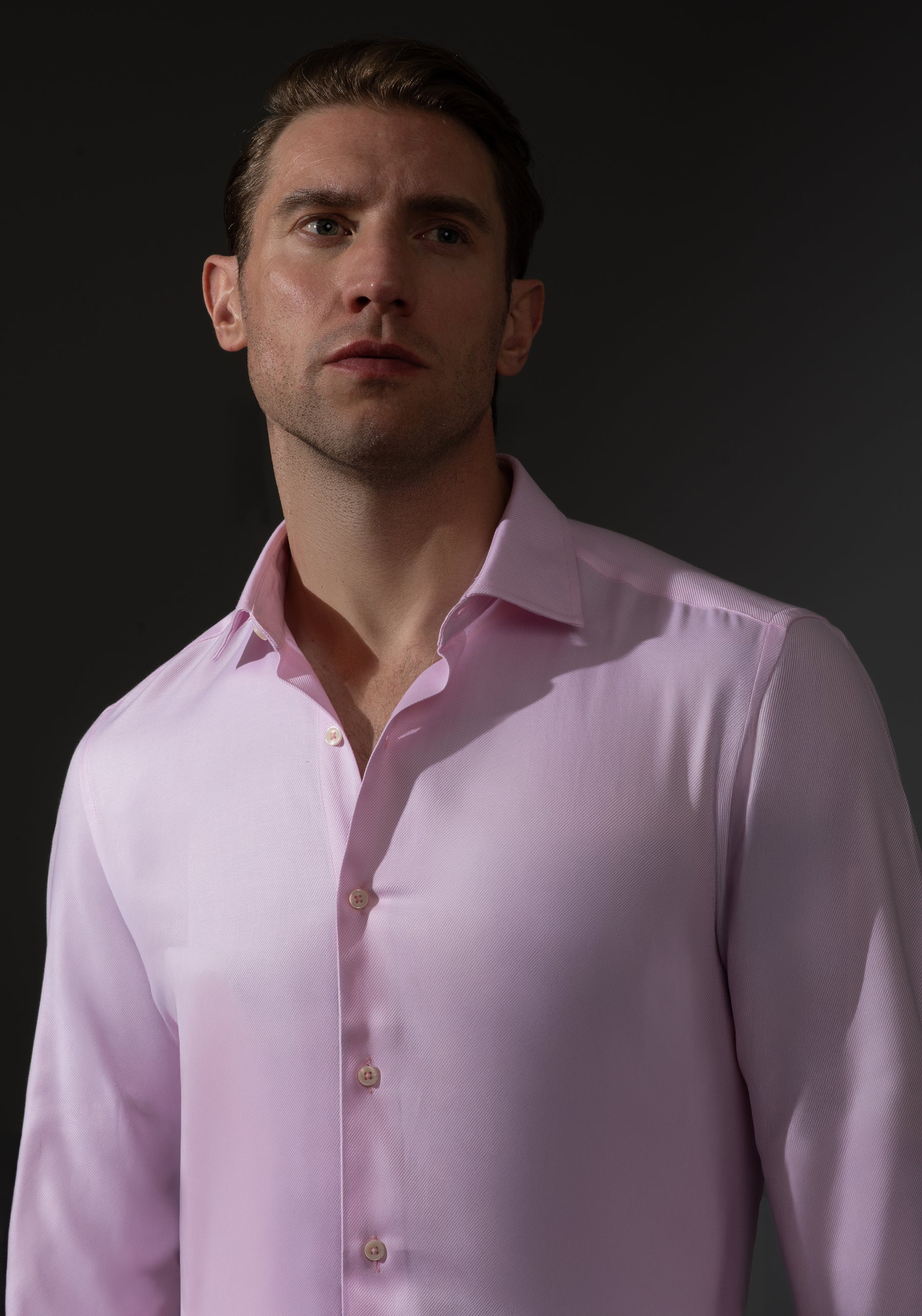 Giza 87 Cotton Blush Pink Stripe Signature Twill Shirt