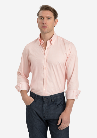 Pale Orange Stripe Signature Twill Shirt