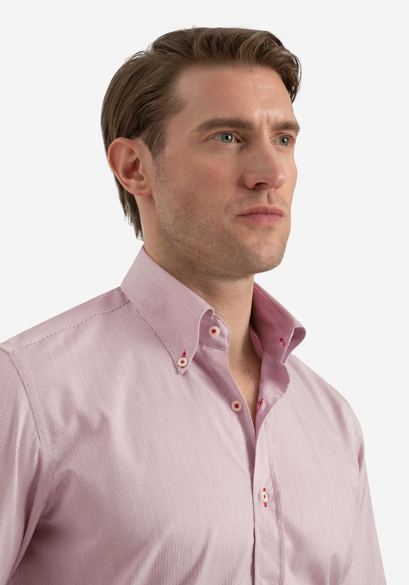 Crimson Red Stripe Signature Twill Shirt