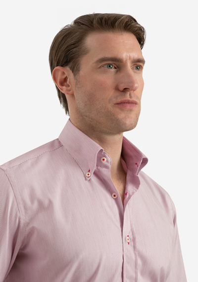 Crimson Red Stripe Signature Twill Shirt