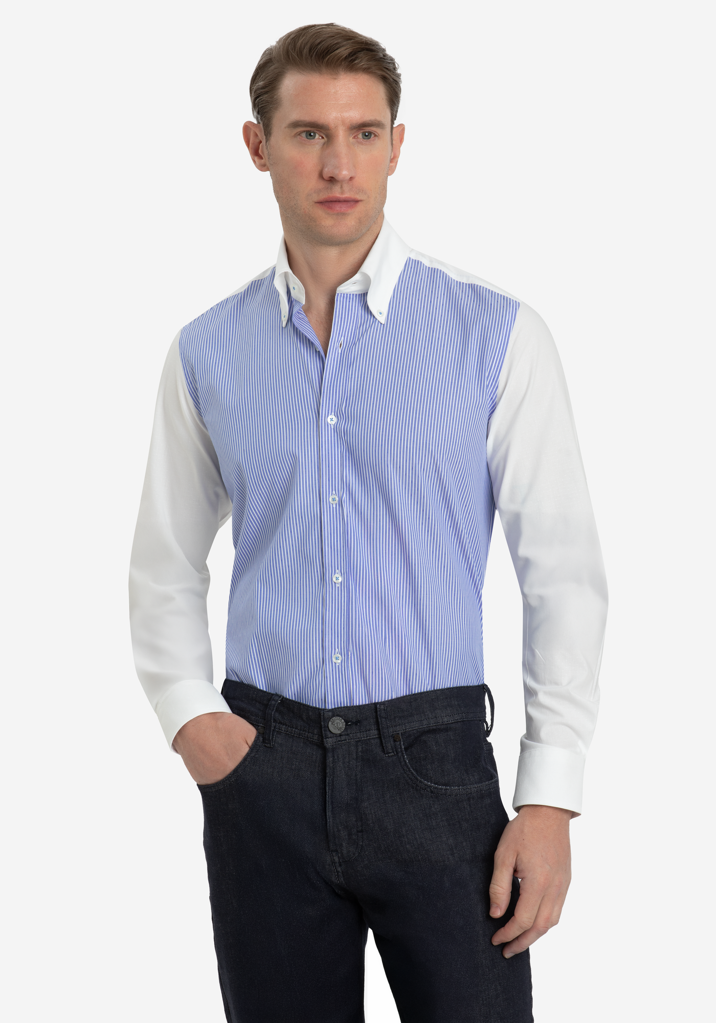 Sky Blue Stripe Dobby Shirt