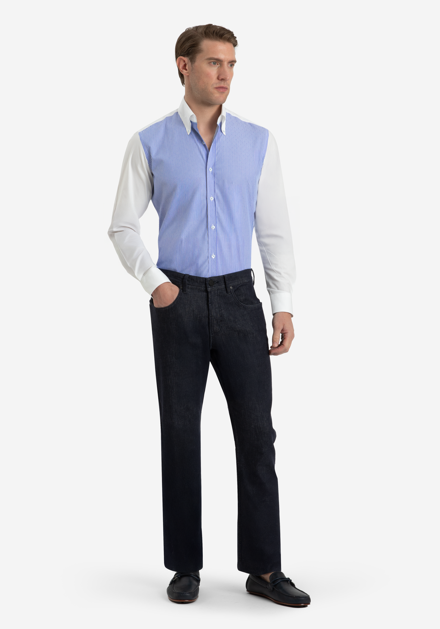 Sky Blue Stripe Dobby Shirt