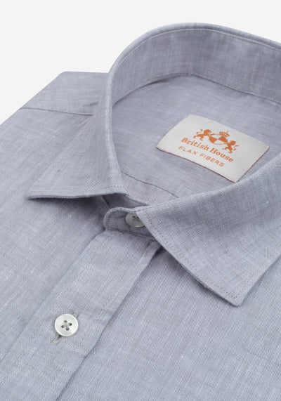 Slate Grey Belgian Linen Shirt