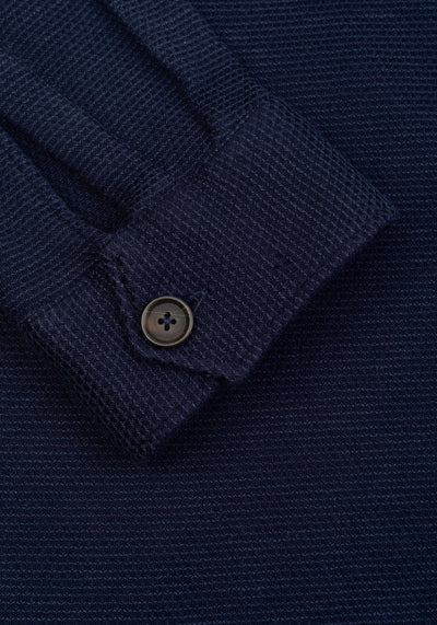 Midnight Navy Basket Weave Overshirt