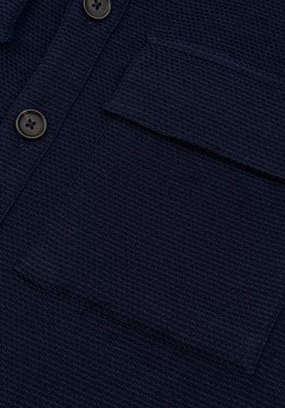 Midnight Navy Basket Weave Overshirt