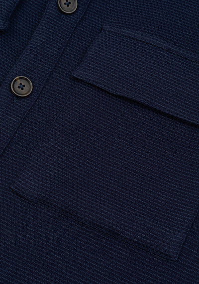 Midnight Navy Basket Weave Overshirt